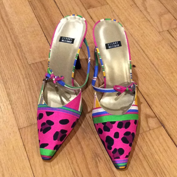 Stuart Weitzman Shoes - Stuart Weitzman Multicolor Patterned Mules